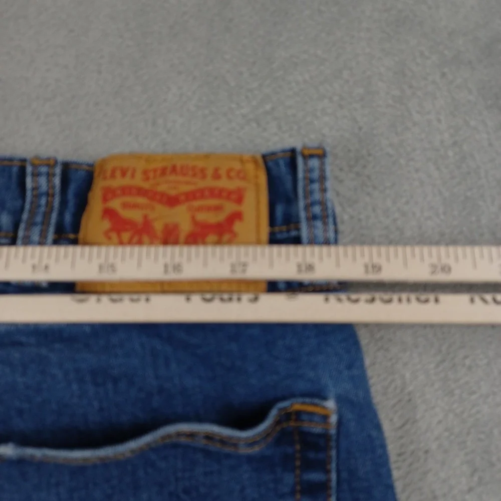 Levis 505 Jeans Mens 38x32 Blue Denim‎ Distressed Straight Modern Casual
